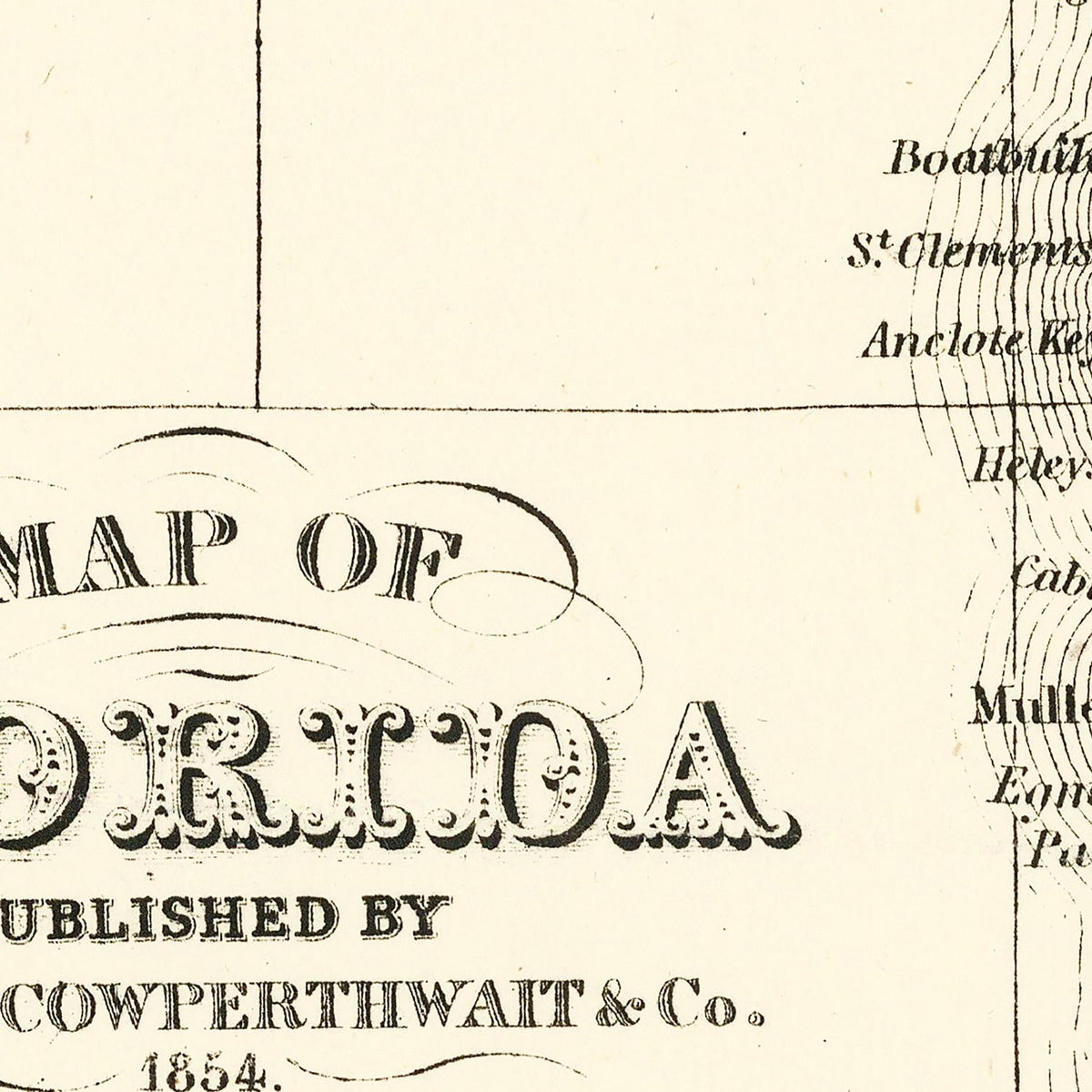 Restored historic details from the 1854 state map of County, Florida