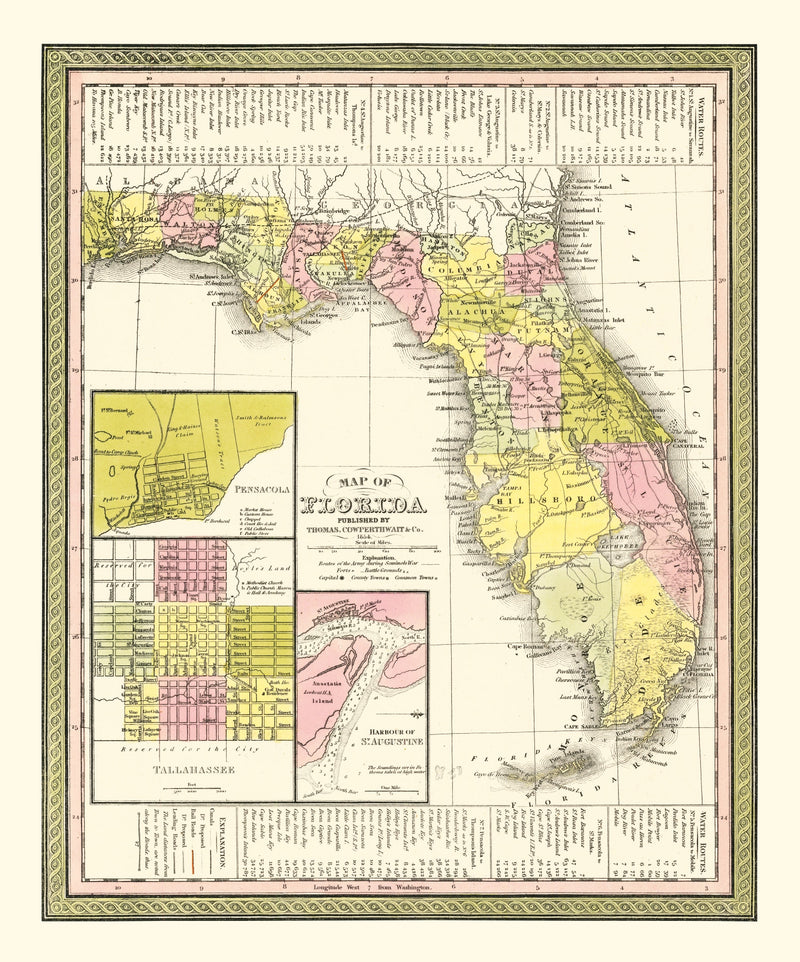 Size comparison using Vintage Map of Florida 1854