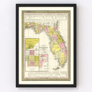 Florida Vintage Map 1854