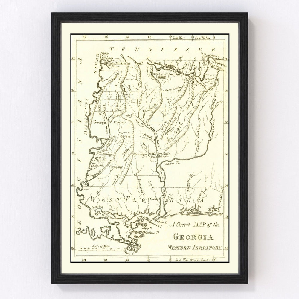 Georgia Vintage Map 1797