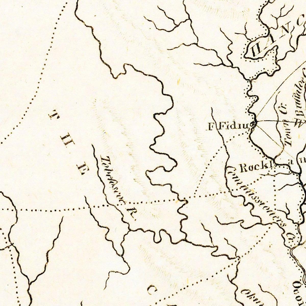 Restored historic details from the 1805 state map of County, Georgia