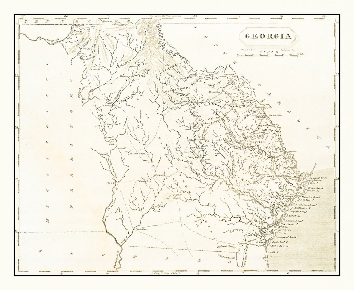 Preview of Vintage Map of Georgia 1805