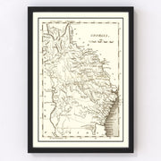 Georgia Vintage Map 1814
