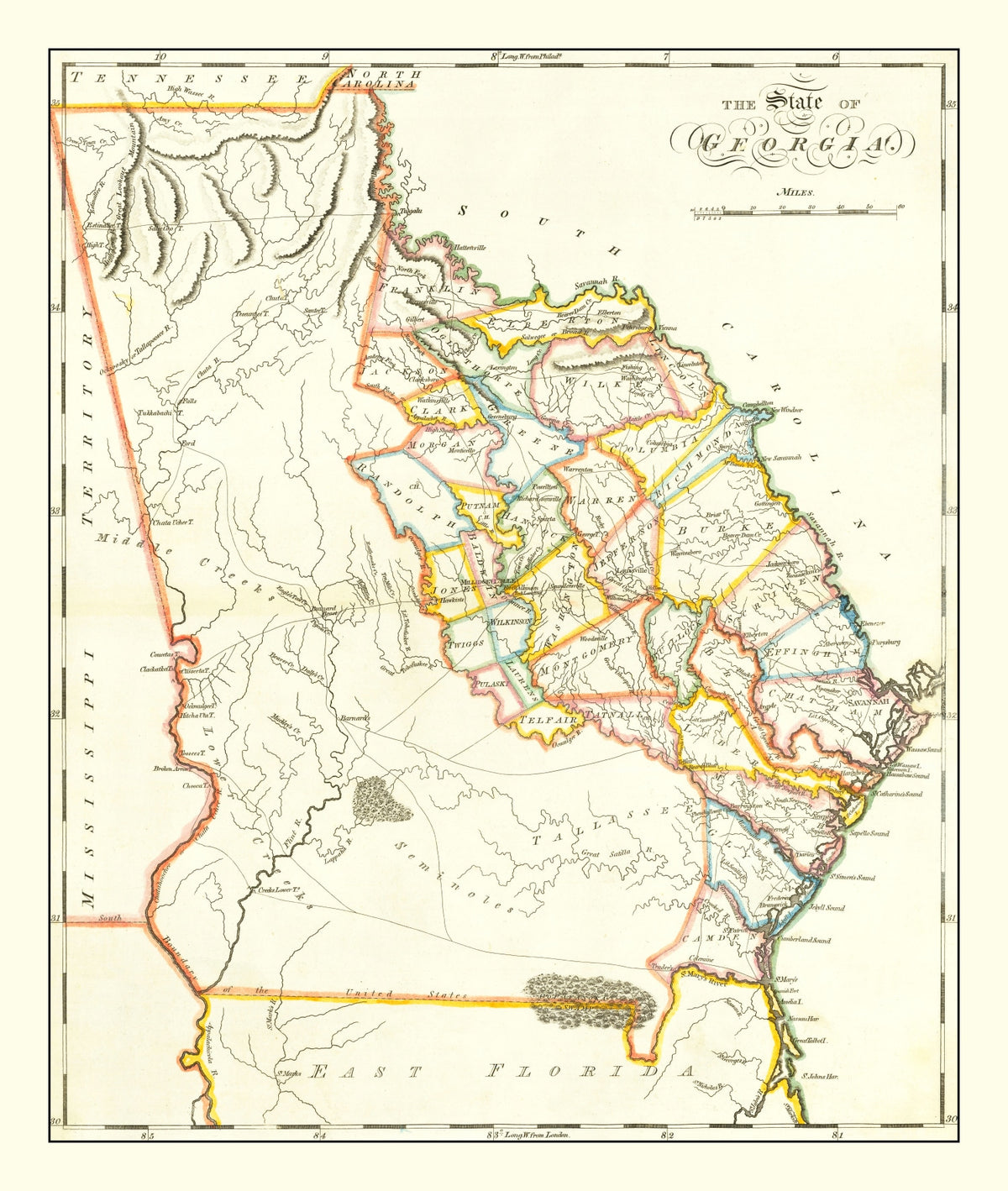 Preview of Vintage Map of Georgia 1814