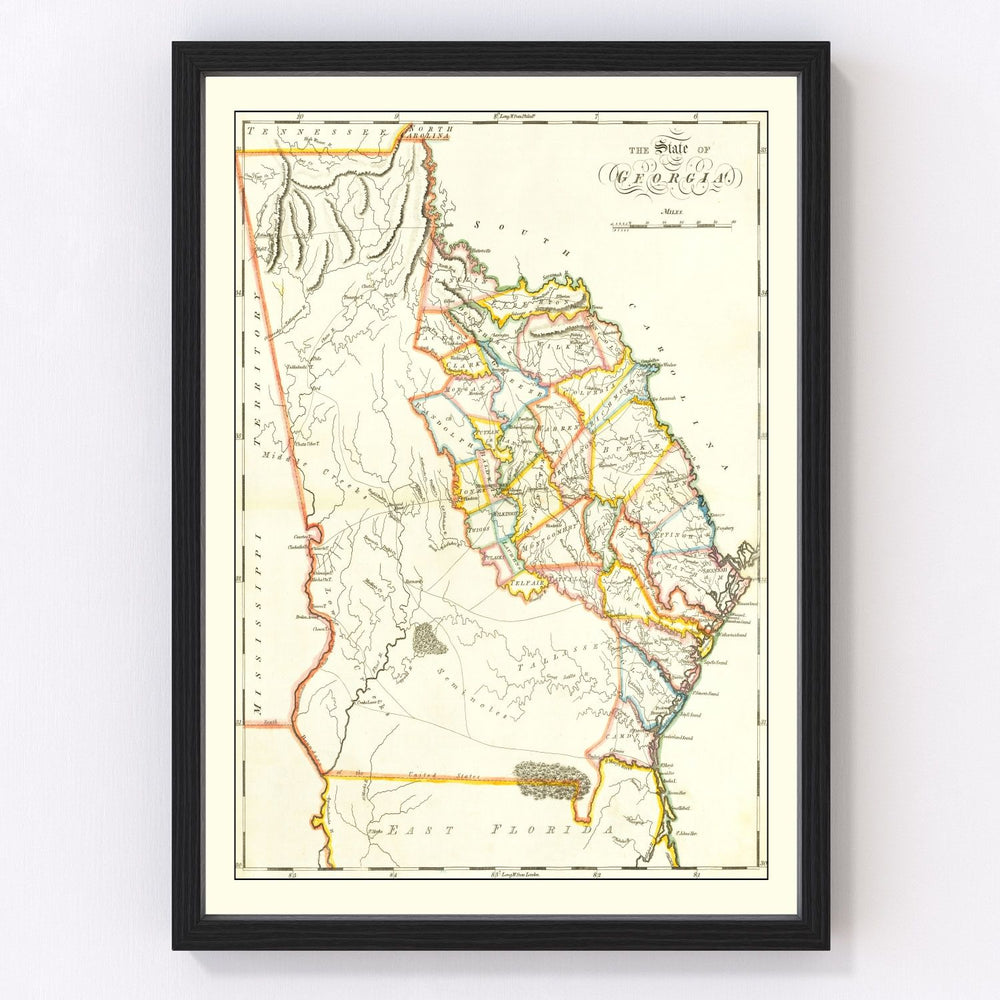 Georgia Vintage Map 1814