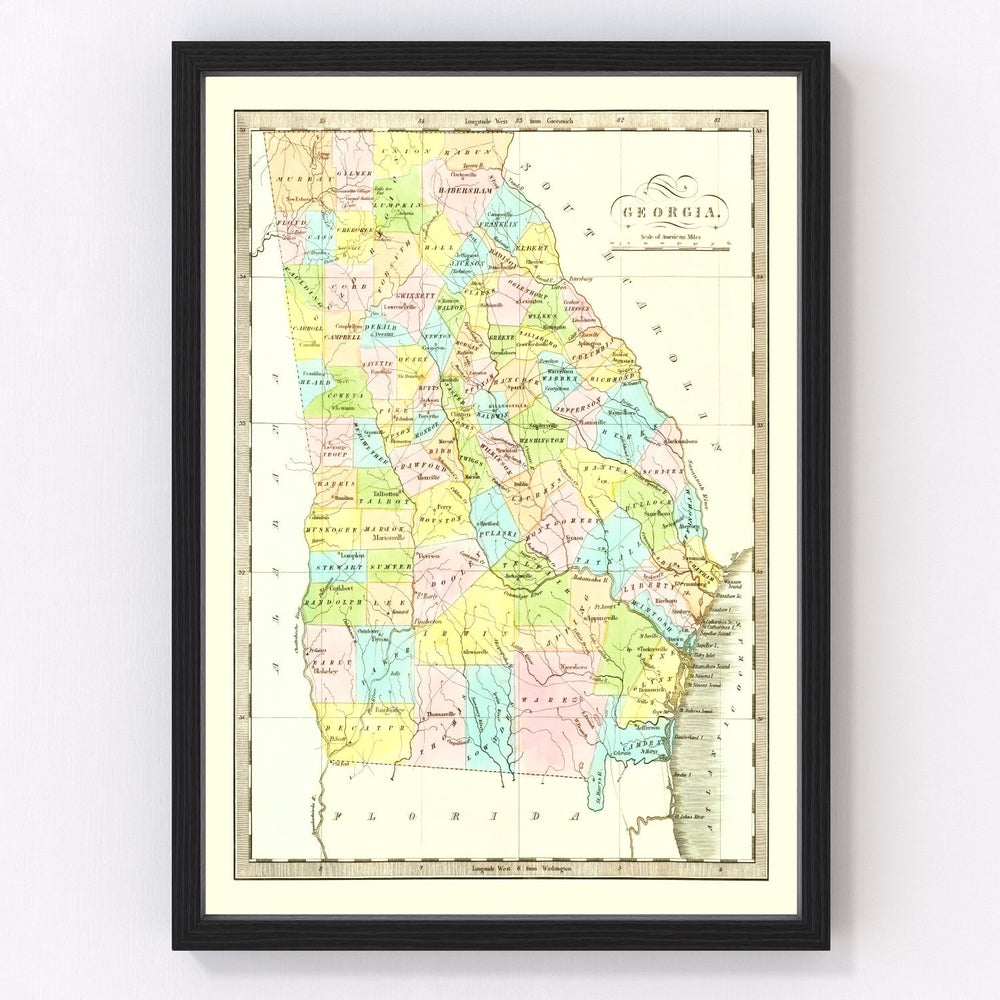 Georgia Vintage Map 1834
