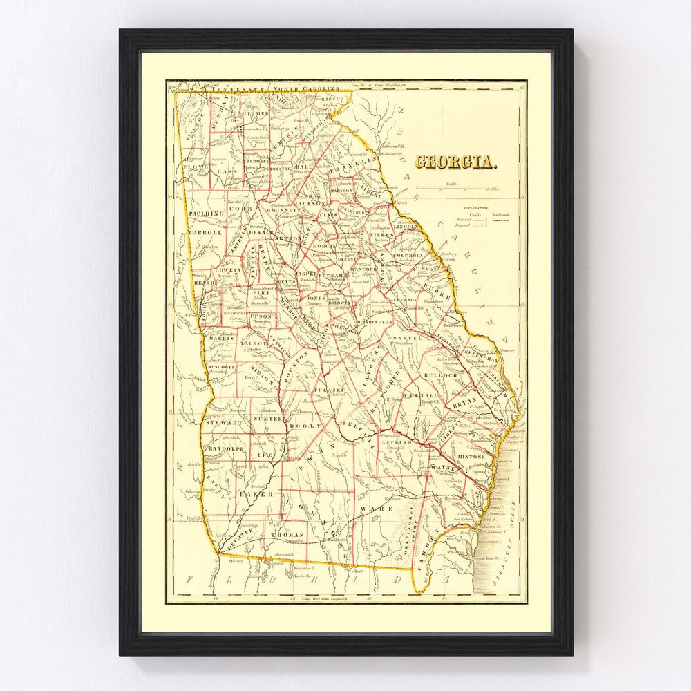 Georgia Vintage Map 1835