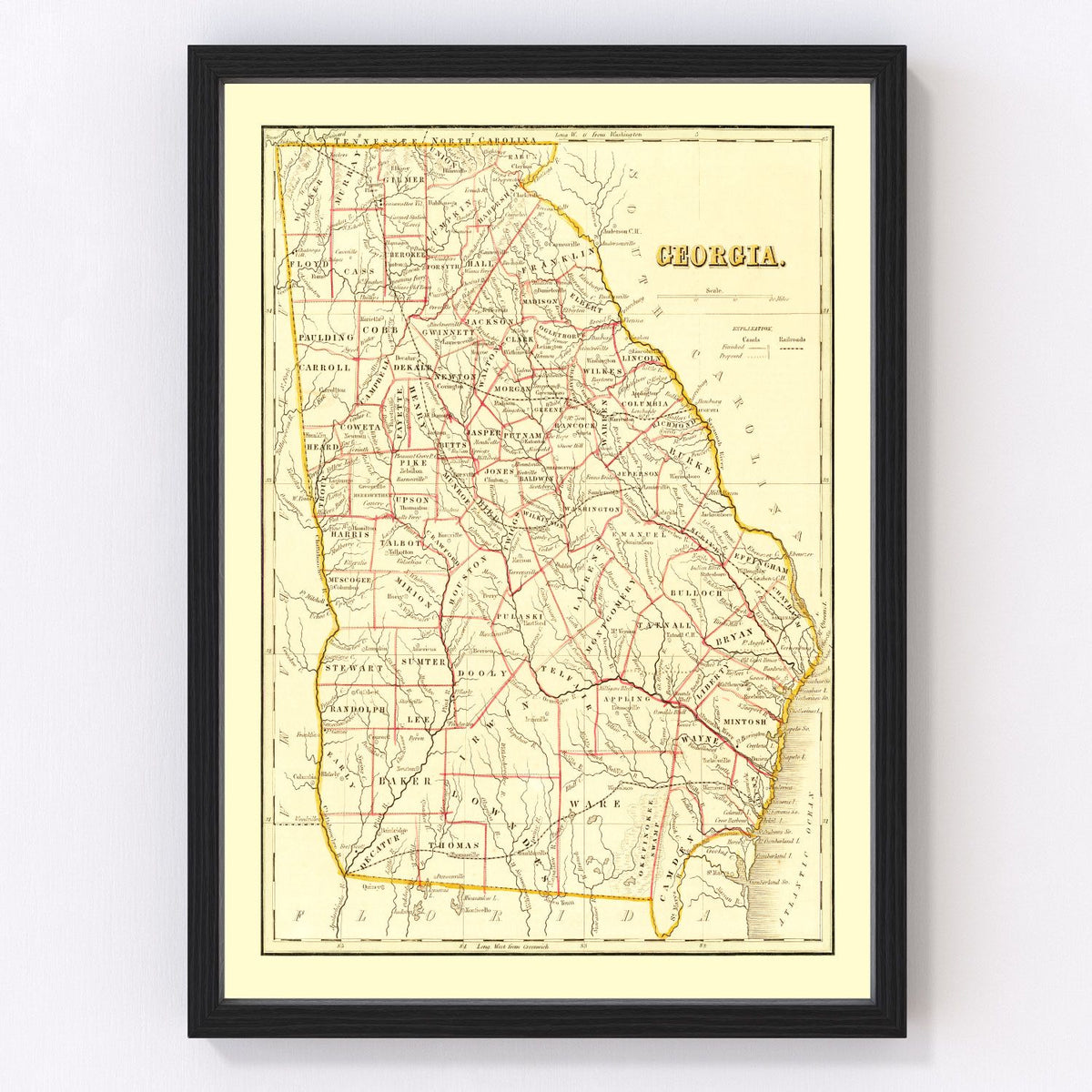 Georgia Vintage Map 1835