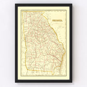 Georgia Vintage Map 1835