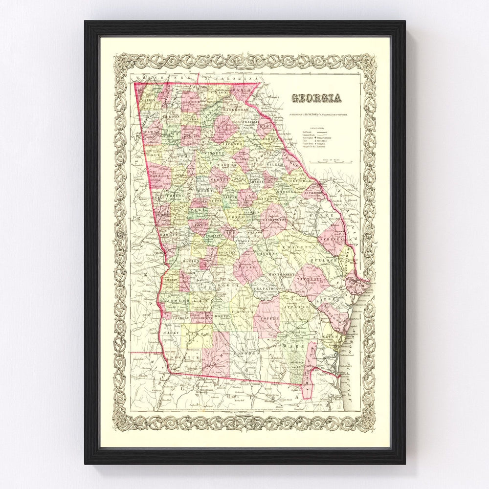 Georgia Vintage Map 1855