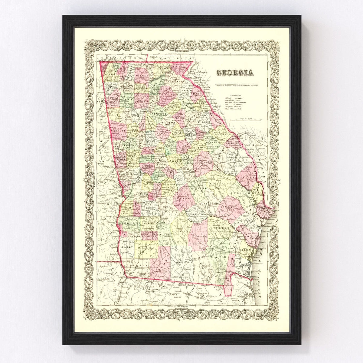 Georgia Vintage Map 1855
