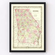 Georgia Vintage Map 1855