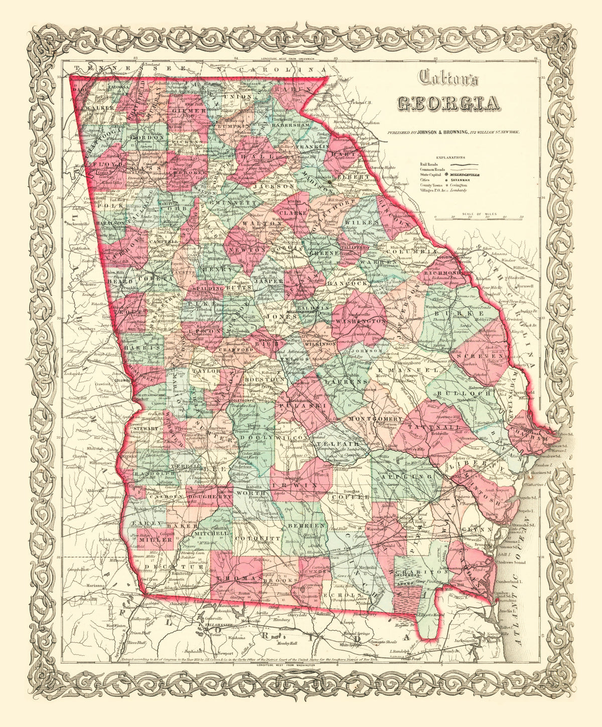 Preview of Vintage Map of Georgia 1859