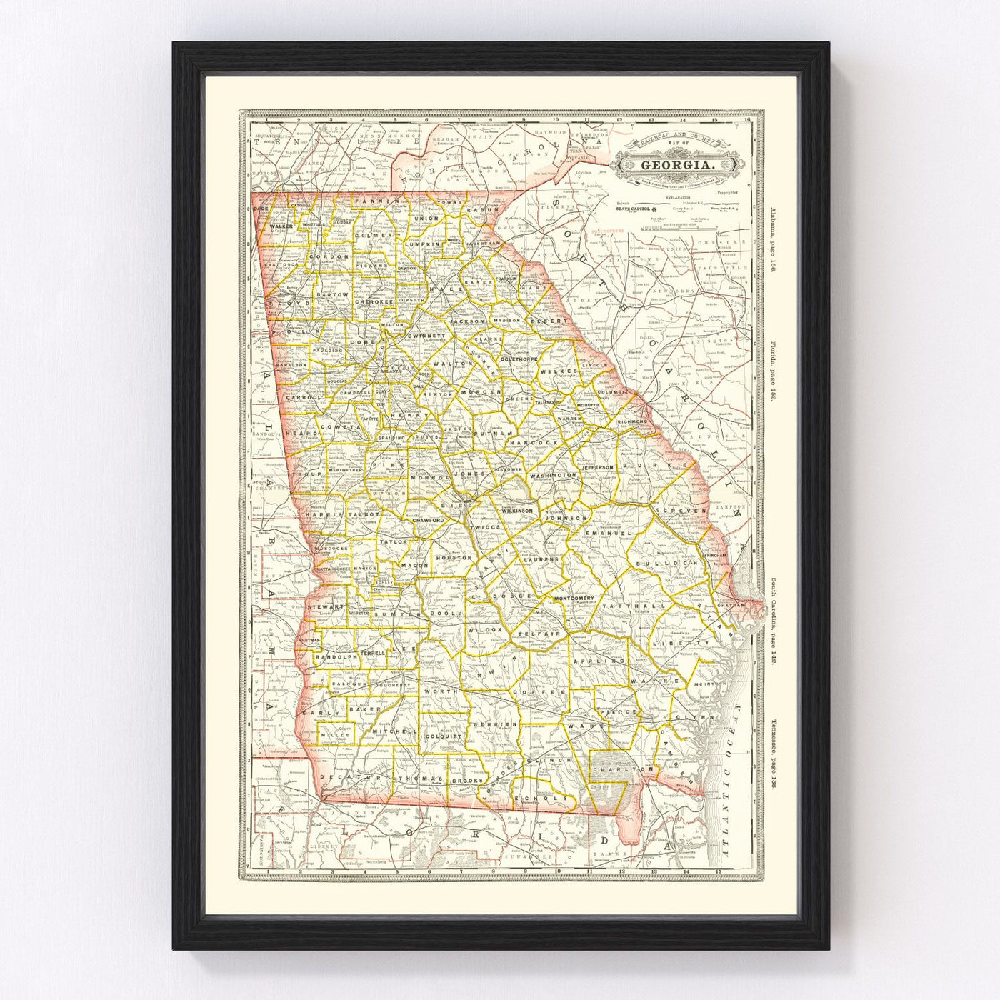 Georgia Vintage Map 1884