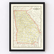 Georgia Vintage Map 1884