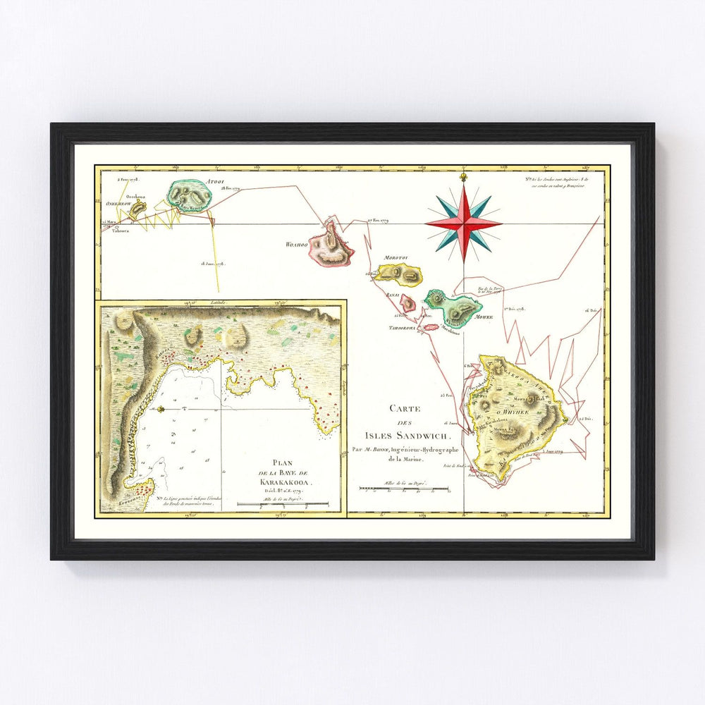 Hawaii Vintage Map 1787