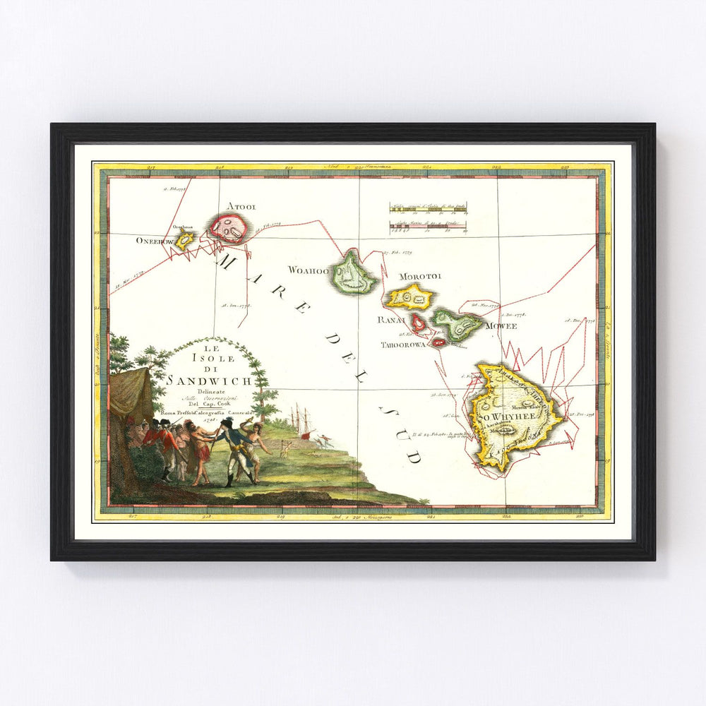 Hawaii Vintage Map 1798