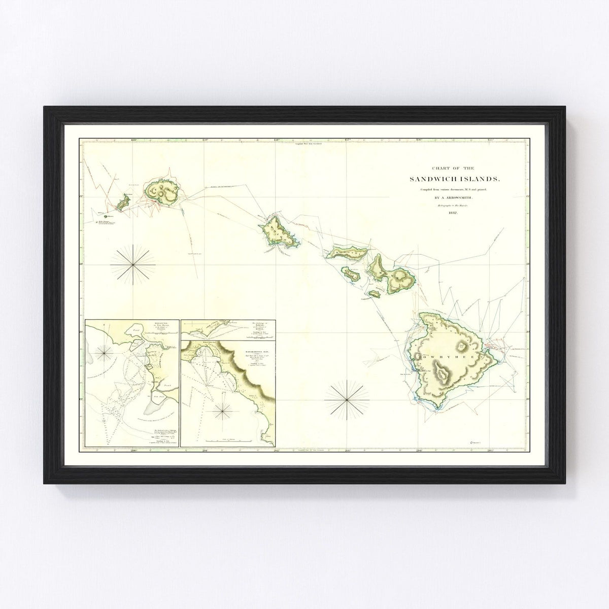 Hawaii Vintage Map 1832