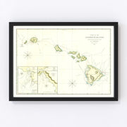 Hawaii Vintage Map 1832