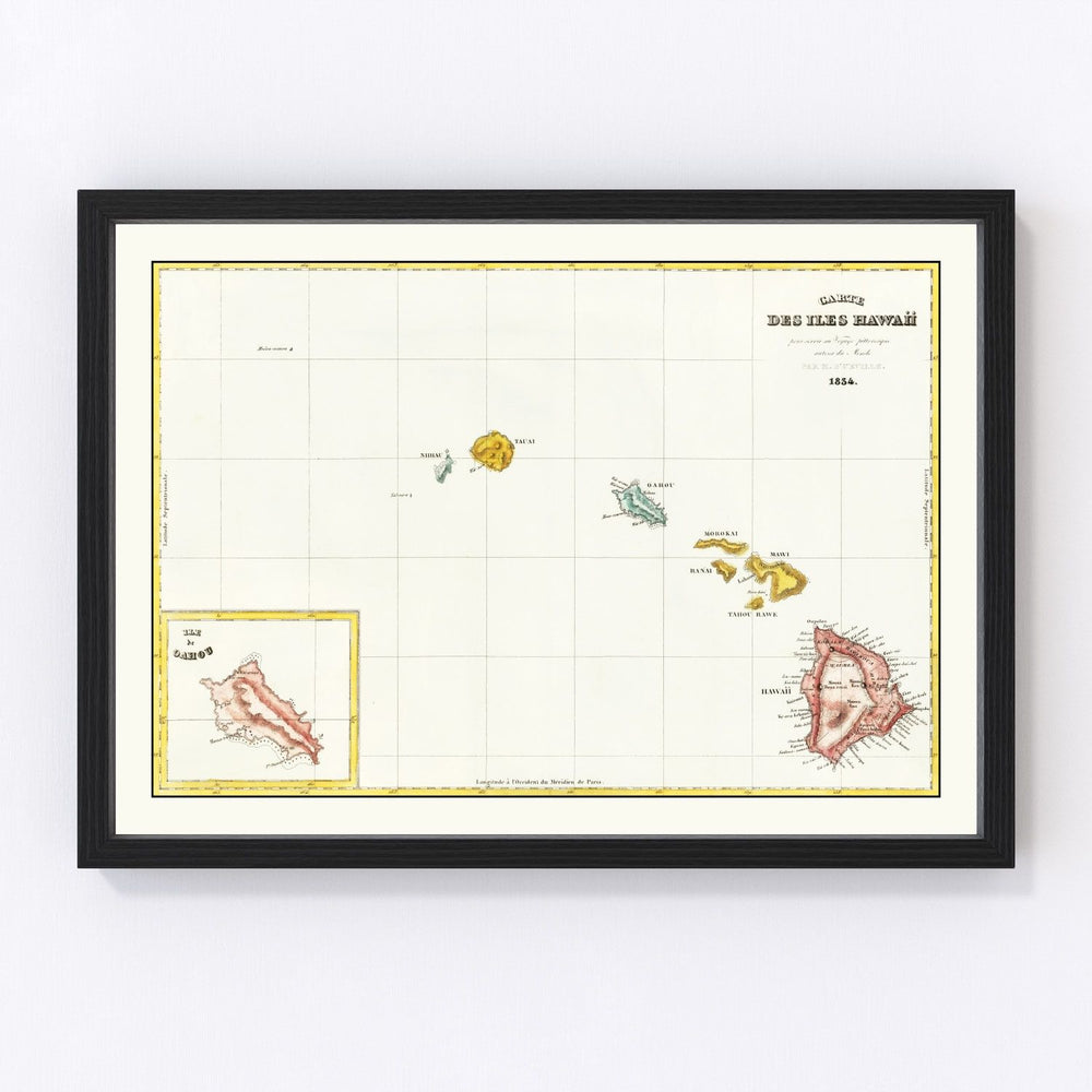 Hawaii Vintage Map 1834