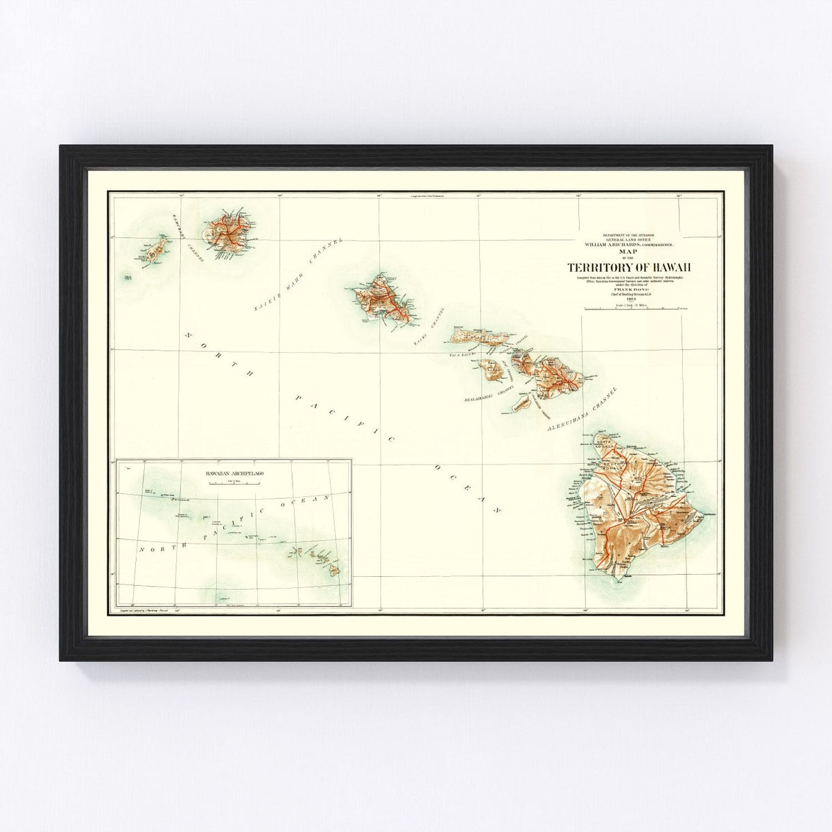 Hawaii Vintage Map 1904
