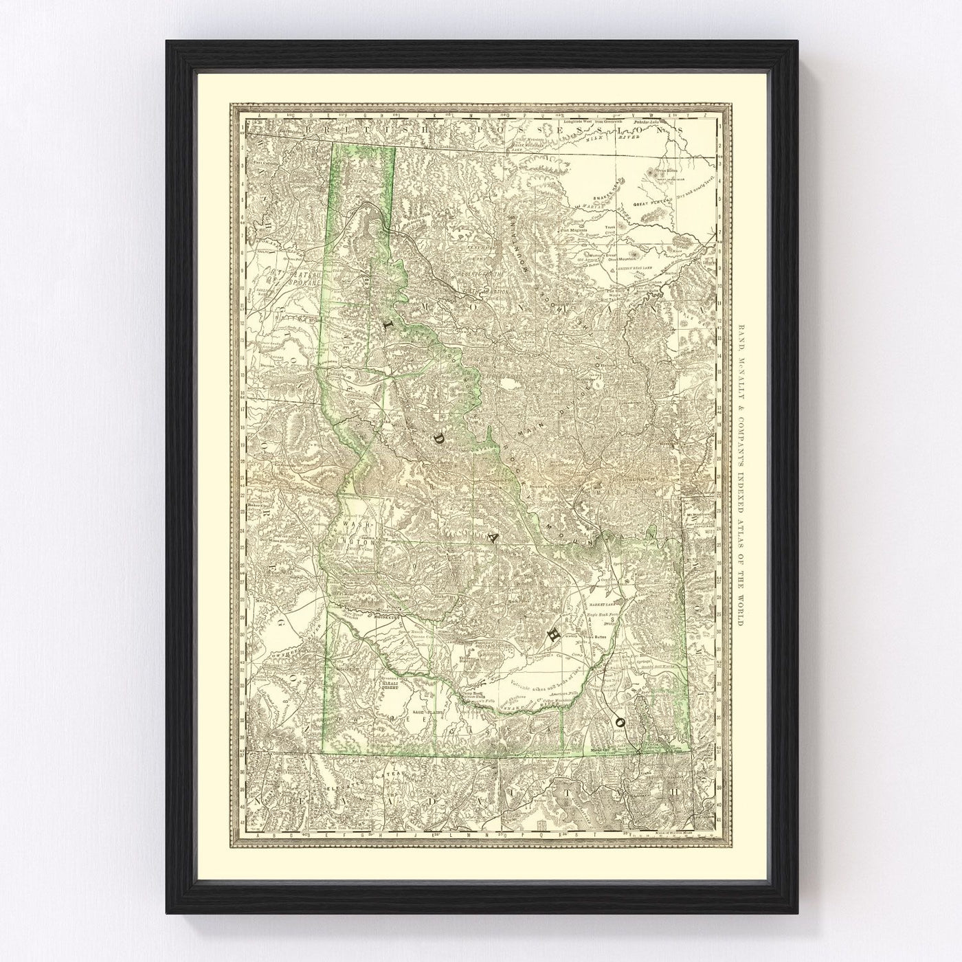 Idaho Vintage Map 1884