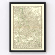 Idaho Vintage Map 1884