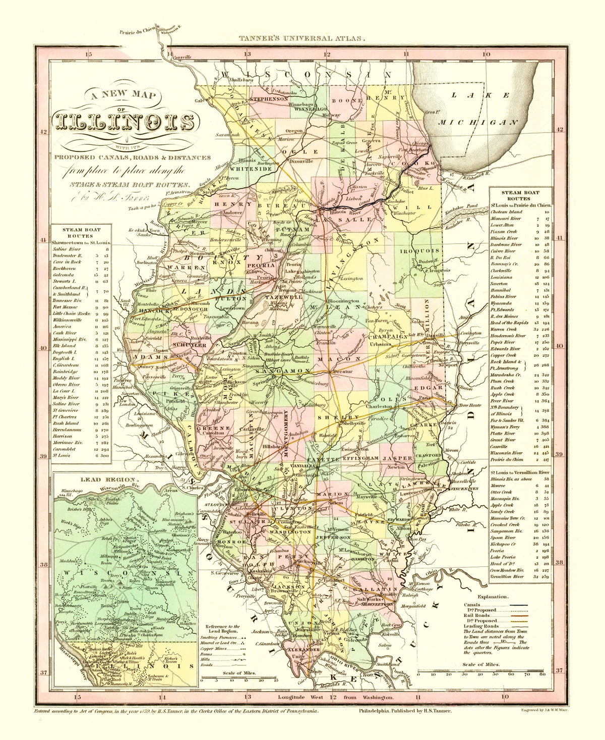 Preview of Vintage Map of Illinois 1836