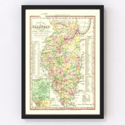 Illinois Vintage Map 1836