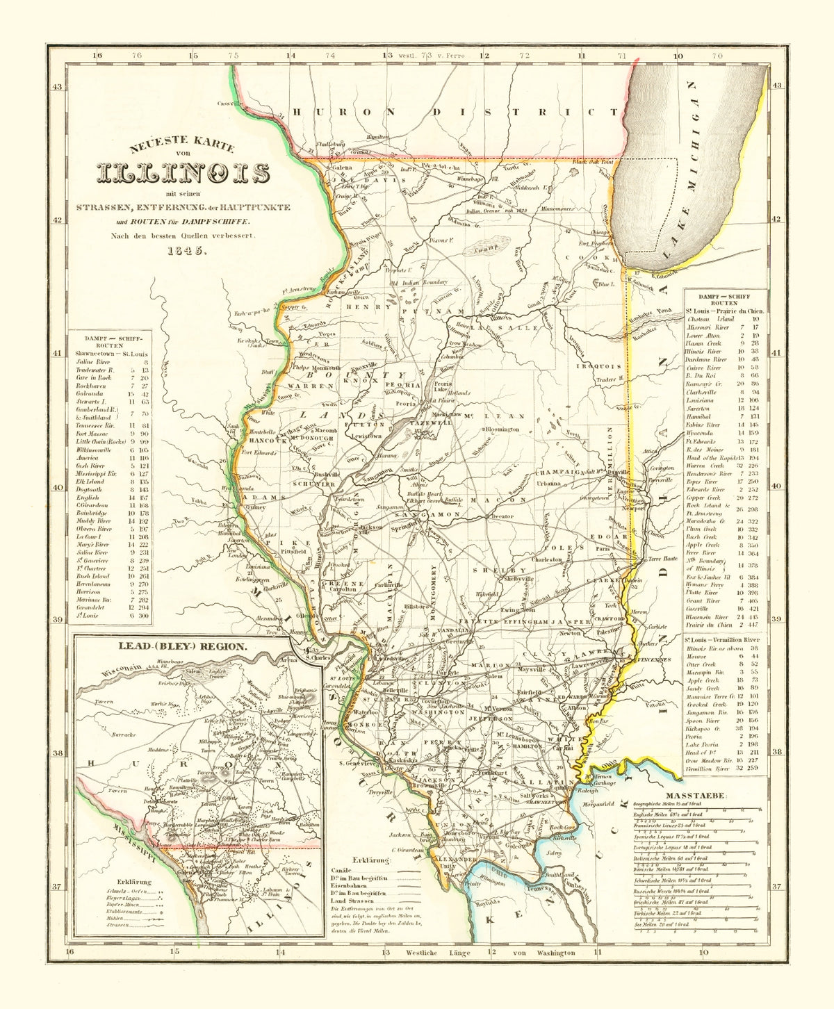 Preview of Vintage Map of Illinois 1845