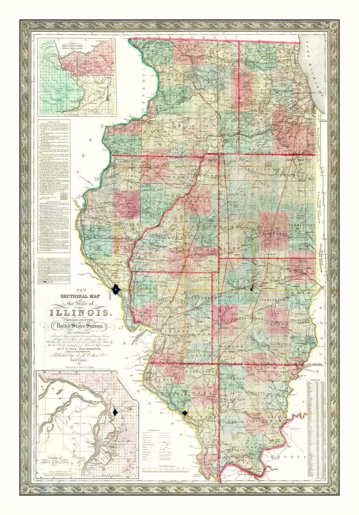 Preview of Vintage Map of Illinois 1852