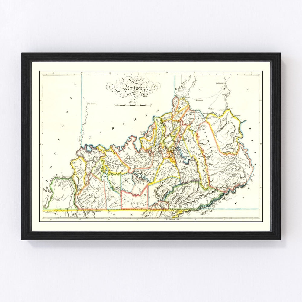 Kentucky Vintage Map 1814