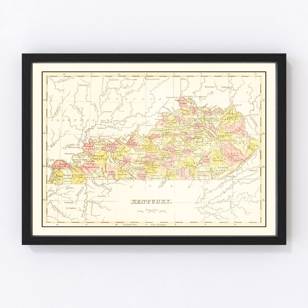 Kentucky Vintage Map 1835