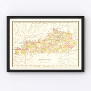 Kentucky Vintage Map 1835