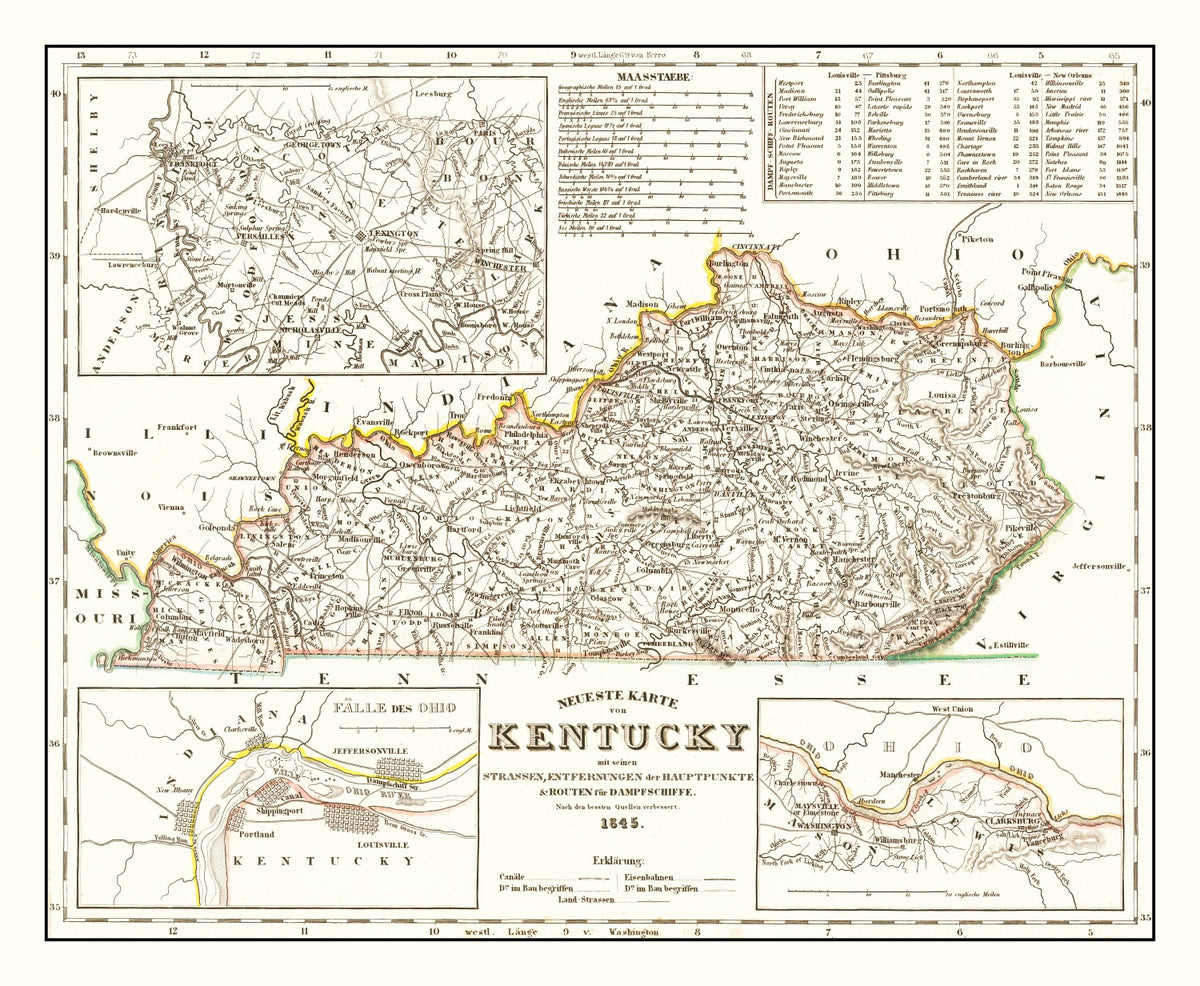 Preview of Vintage Map of Kentucky 1845