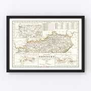 Kentucky Vintage Map 1845