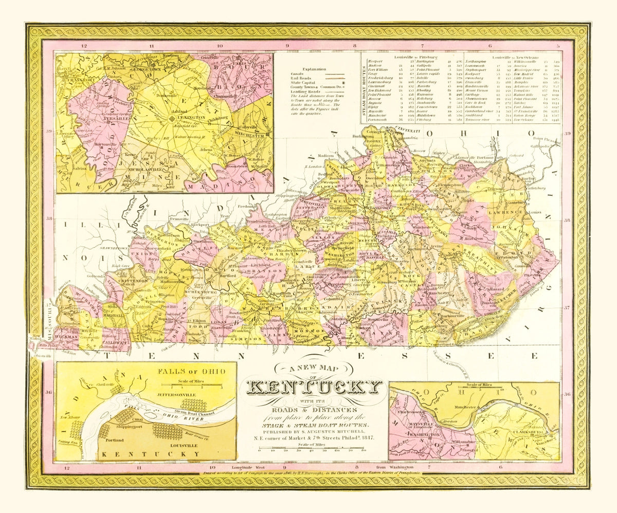 Preview of Vintage Map of Kentucky 1847