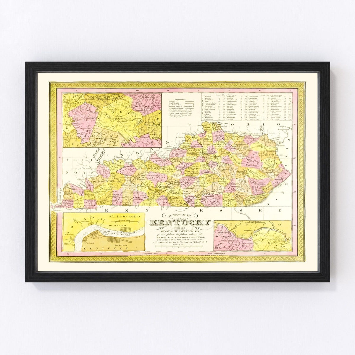 Kentucky Vintage Map 1847
