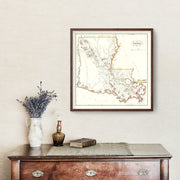 Vintage Map of Louisiana 1814