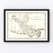 Louisiana Vintage Map 1814