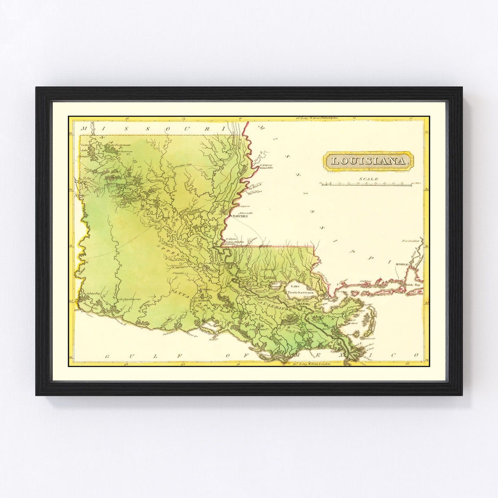 Louisiana Vintage Map 1816