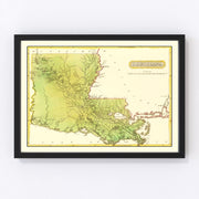 Louisiana Vintage Map 1816
