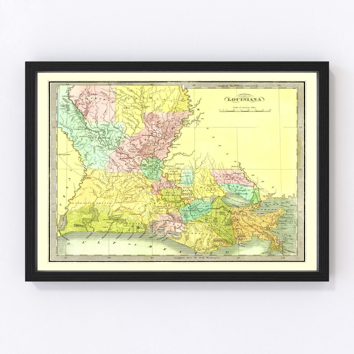 Louisiana Vintage Map 1836