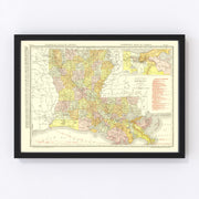 Louisiana Vintage Map 1917