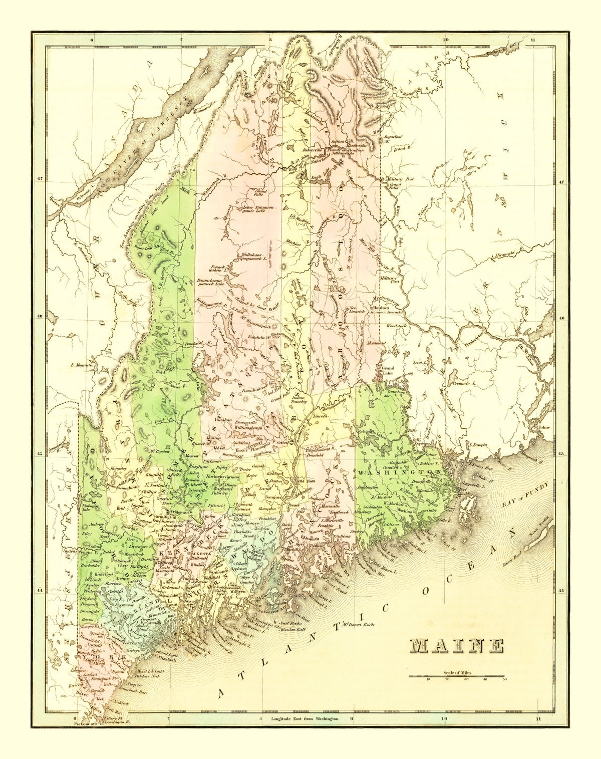 Preview of Vintage Map of Maine 1838