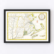 Massachusetts Vintage Map 1780