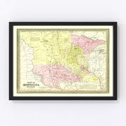 Minnesota Vintage Map 1855