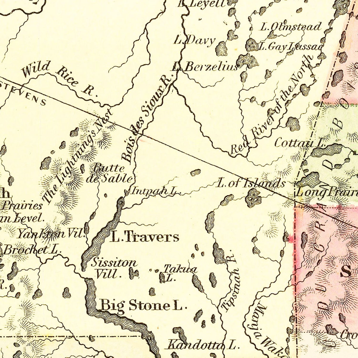 Restored historic details from the 1855 state map of County, Minnesota