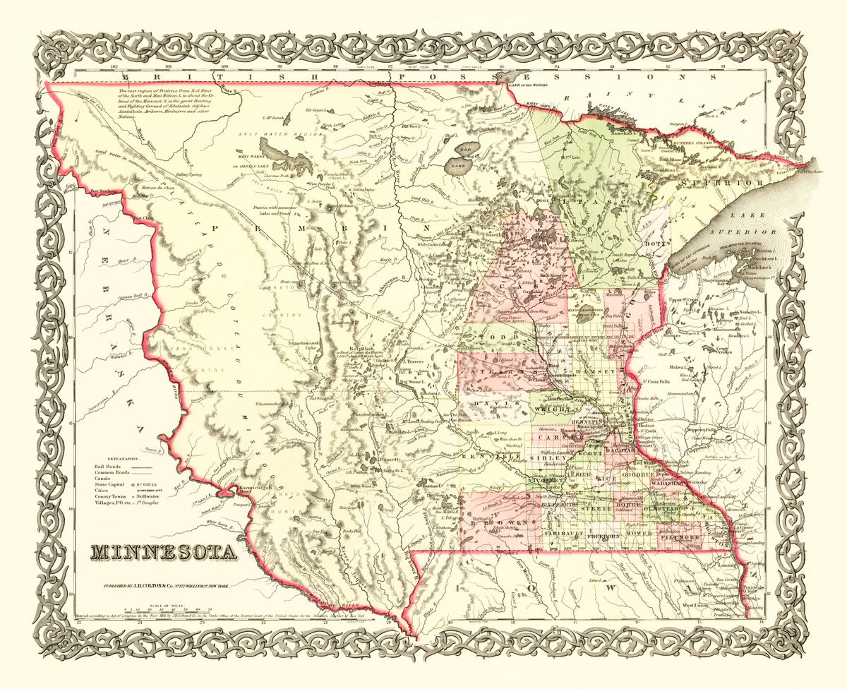 Preview of Vintage Map of Minnesota 1855