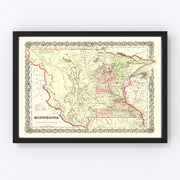 Minnesota Vintage Map 1855